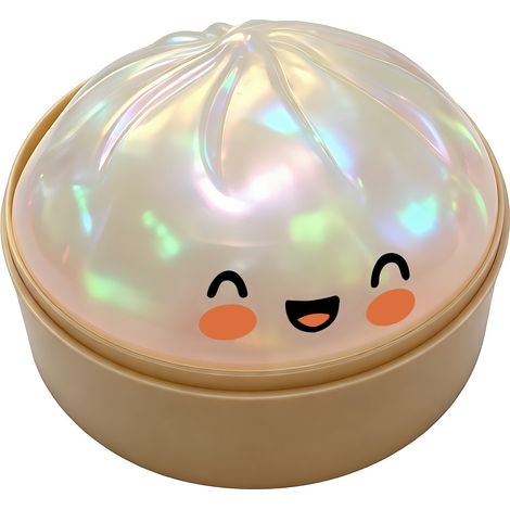 Jouet Anti-Stress Baozi Squeeze Pincement Nacré Iridescent TPR Silicone Souple avec Panier Bambou Décompression Bureau