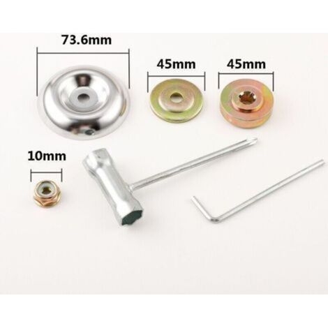 Universelle Kit Fixation écrou Lame Boîte,Tête de Débroussailleuse Universelle Accessoires,6 Morceaux Kit Ecrou Tete Debroussailleuse,Lames de Boîte Vitesse Métal,Pour Tondeuse à Gazon Brosse Cu (1/3)
