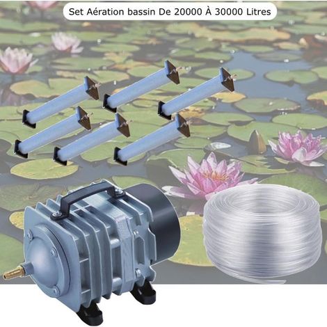 Set aérateur Bassin De Jardin De 20000 à 30000 l. Pompe à air bassin + 6 bulleurs longs (1/5)