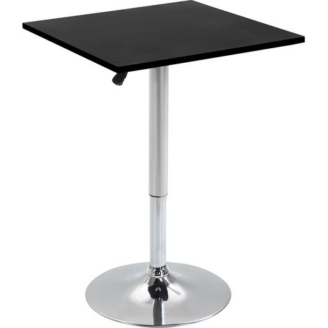 Tavolino Quadrato Altezza Regolabile 60x60x82-103 cm  Nero