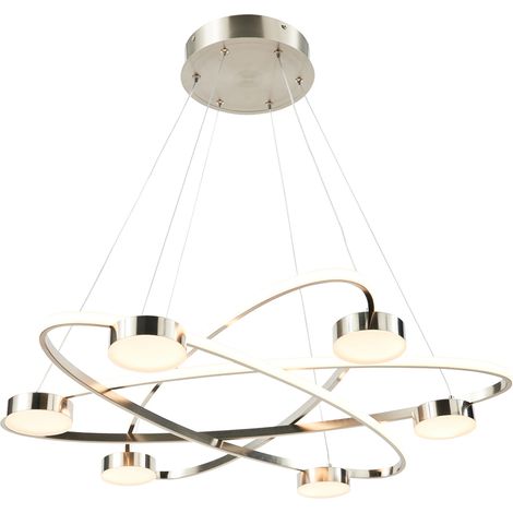 Visconte Acerra Ceiling Pendant LED Oval Styled 6 Light - Satin Nickel (1/5)