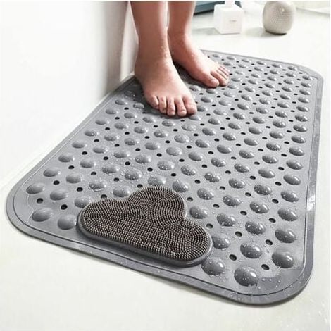 40 x 70 cm – non-slip TPE shower mat with suction cup, drain hole, shower mat with massage mat MUMU (1/4)