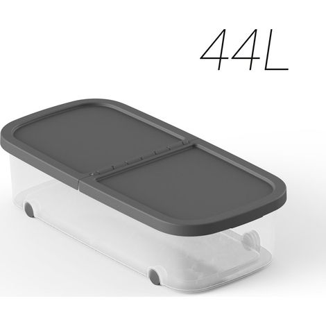Caja multiusos ruedas gris antracita 79x39x20 cm 44l