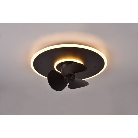 NYBRO PLAFONIERA LED 30W 3500lm, 2700 - 6500K NERA CON VENTILATORE CON TELECOMANDO MULTIFUNZIONE D. 50CM DIMMERABILE (1/4)