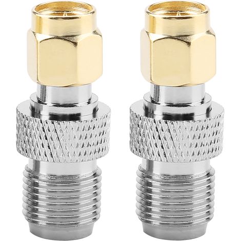 2pcs SMA Male to F Female RF Coaxial Adapter Straight Coupling Connector