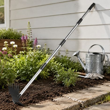 Houe Binette Jardinage 156 cm 6 Dents Acier Manganèse Désherbage Sol (1/4)