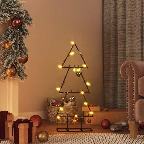 Arbre de Noël en métal pour décoration noir 60 cm, Décoration de Noël (1/5)