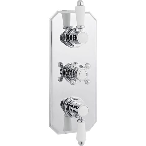 Traditional Concealed Triple Thermostatic Shower Valve with 2 Outlets in Chrome by Balterley