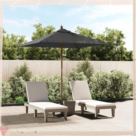 363185 Parasol de jardin avec mat en bois anthracite 198x198x231 cm (1/5)