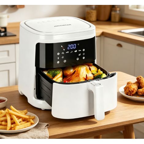 Friteuse à Air Sans Huile Aigostar Capacité 7L Puissance 1900W Panneau Tactile Électronique Cuisson Saine Rapide et Pratique Idéale pour Usage Domestique Quotidien