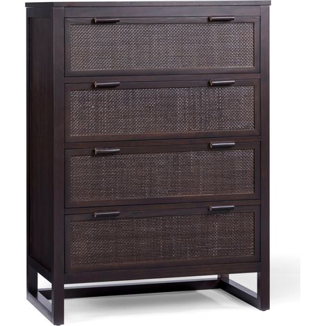 Teamson Home Hatteras Chest of Drawers 4 Drawer Bedroom Dresser, Espresso (1/5)