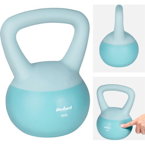 Weiche Kettlebell 4 kg, Rebel aus weichem PVC, sicher und geräuschlos, Fitness-Hantel (1/5)