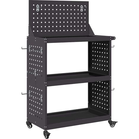 Maison Exclusive - Werkzeugwagen Schwarz 65 x 35 x 111 cm Kaltgew
