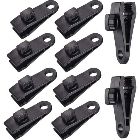 10 Sets Clip de Bâche Tente Pince Bâche Auvents Clip, Pince à Bâche, Pince pour Tente, pour Tente Voiture, Bâche, Auvents, Camping (1/5)