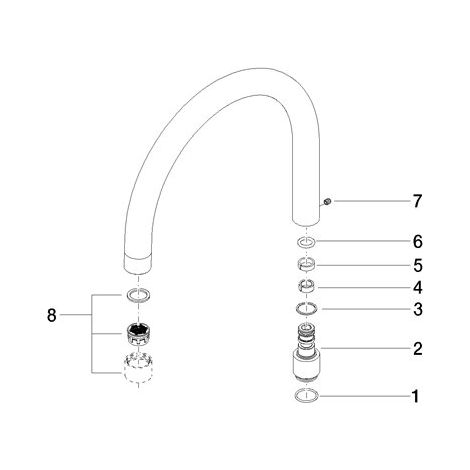 Dornbracht 90282222200-08 Bec de robinet Pièces de rechange
