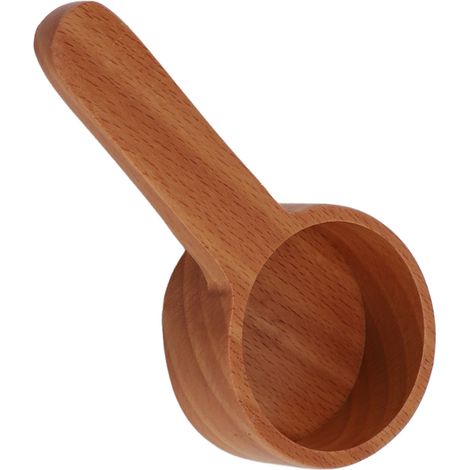 Cucchiaio dosatore multifunzionale per caffè, cucchiaio in legno di alta precisione, resistente e raffinato per utensili da cucina, colore del tronco corto. (1/5)