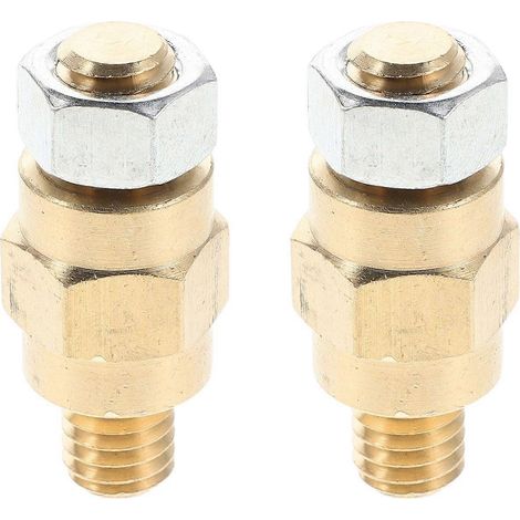 1 paire de boulons de borne de batterie à cosse latérale, boulons de borne de batterie en laiton 3/8"-16 avec écrous en fer, kit d'extension de goujon de connecteur de borne de charge pour voiture (1/5)