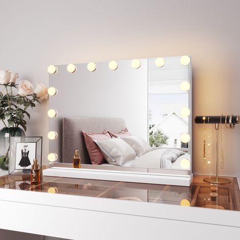 SONNI Schminkspiegel led Beleuchtung 3 Farbe für Schminktisch Hollywood Spiegel Kosmetikspiegel Licht Touch Speicherfunktion