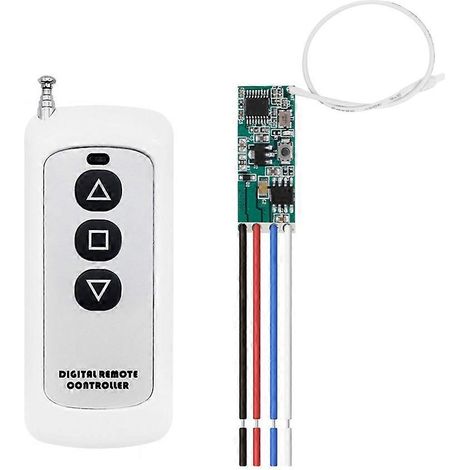 12-V-Gleichstrommotor-Fernsteuerungsset, 433-MHz-Funkrelaismodul mit Sender, zur Steuerung der Motorrichtung und zum Motorstopp (1/5)