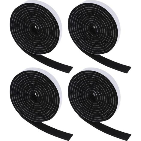 Lot de 4 rouleaux de ruban de feutre autocollant - 3 mm d'épaisseur - Découpable - Patins en feutre anti-grincement - Pour fenêtres et portes, chaises, meubles (1/5)