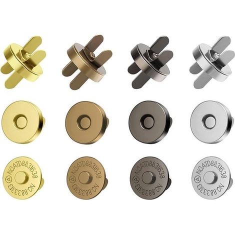 40 pezzi in 4 colori, chiusura magnetica a scatto rotonda da 18 mm/0,7 pollici, ideale per borse, cappotti, giacche a vento, portafogli e zaini. (1/5)