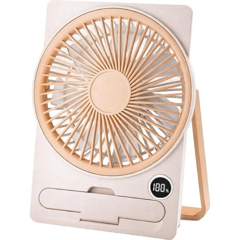JSSEVN-de Table, Ventilateur USB silencieux, Mini Ventilateur Silencieux 5 Vitesses, avec Affichage LED, Petit Ventilateur Portable pour Bureau (1/5)