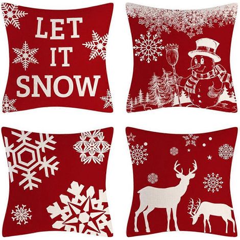 Set mit 4 Outdoor-Kissenbezügen für Weihnachten, Kissendekoration für Neujahr (1/5)