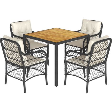 Maison Exclusive - Set de muebles jardín 5 pzas con cojines ratán (1/5)