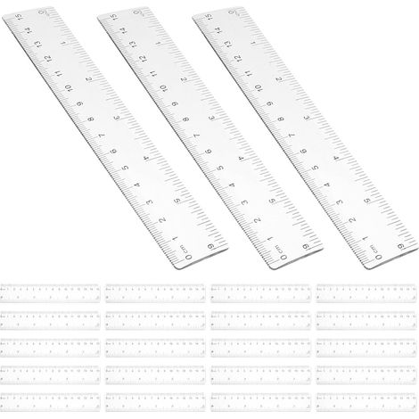 HOMSFOU Lot de 50 règles transparentes en plastique ABS 15 cm (1/5)