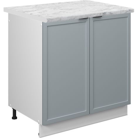 Mobile lavello cucina Fame-Line, Blu-grigio chiaro, 80 cm , PL Marmo, Vicco
