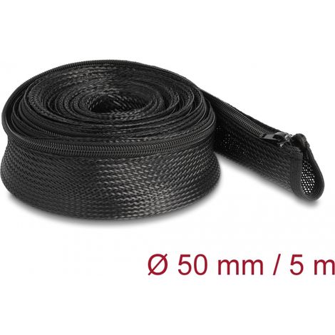 Delock Manga trenzada con cierre de cremallera resistente al calor 5 m x 50 mm negro