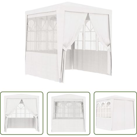 The Living Store Profi-Partyzelt mit Seitenwänden 2×2m Weiß 90 g/m² - Partyzelt - Gartenpavillon - Outdoor Zelt - Festzelt - Grillplatzüberdachung (1/5)
