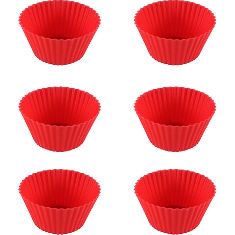 Ensemble de 6 moules en silicone pour gâteaux, muffins et cupcakes, pour la cuisson et la présentation de desserts lors de fêtes et d'événements.-AquaForge (1/5)