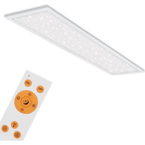 Panneau LED, lampe de plafond avec décoration d'étoiles, plafonnier réglable, réglage de la température de couleur (CCT), inclut une télécommande, 36 Watt, 3.800 Lumen, Blanc (1/5)