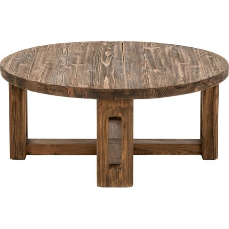 Table basse ronde en bois marron - marron (1/5)