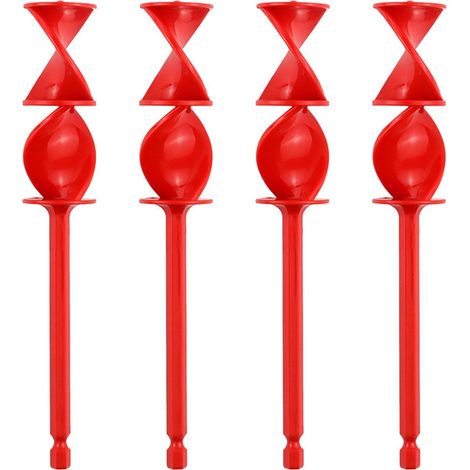 Lot de 4 tiges hexagonales pour mélangeurs de résines époxy - Tige d'agitation de peinture - Accessoire pour perceuse électrique - Résistant à l'usure (1/3)