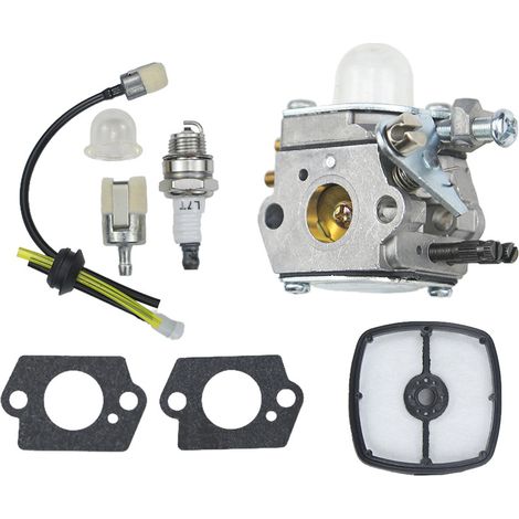Lot de 2 pièces de carburateur adaptable pour modèles C1U K52 47 - Compatible SRM2100, SHC1700, PE2000, remplace 47, en laiton durable, facile à monter. (1/4)