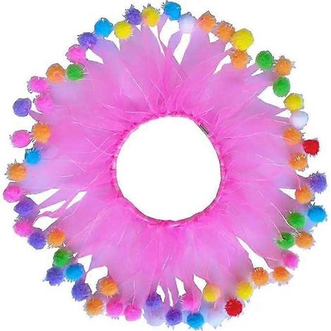 Collier rose pour chien, collier de Noël pour animal de compagnie avec pompon, accessoires de cou pour chat, lacet pour chien (rose) (1/4)