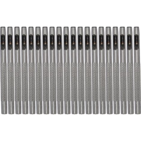 20pcs Poinçon à cuir professionnel en acier carbone, emporte-pièce creux pour cuir, joint, ceinture, tissu, papier, plastique, 4mm (1/5)