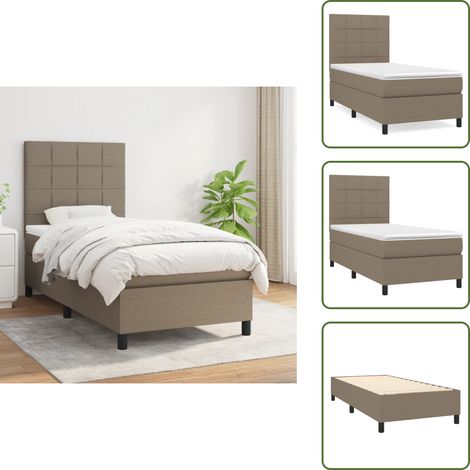 Boxspringbett mit Matratze Taupe 90x200 cm Stoff - Boxspringbett - Doppelbett - Bettenrahmen - Schlafsystem - Liegekomfort (1/5)