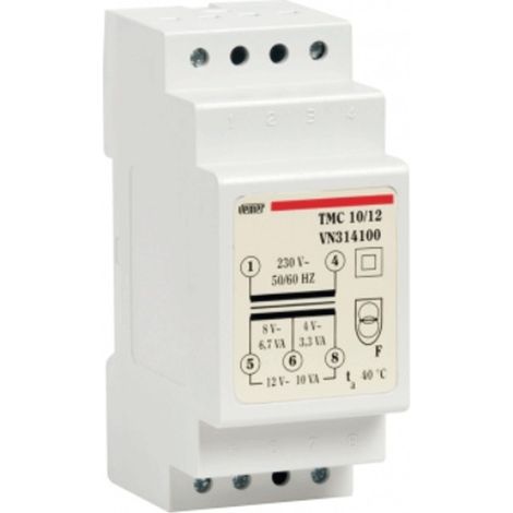 Trasformatore modulare Vemer TMC 10VA 230/4/8/12V 2 Moduli VN314100