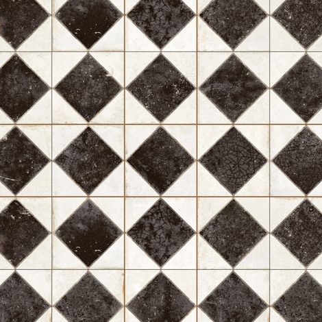 Carrelage Vintage Noir Damier 33x33x0,95 cm Solmira - Sol et mur intérieur (vendu par carton de 1,09 m²) - RO'MA CARRELAGE