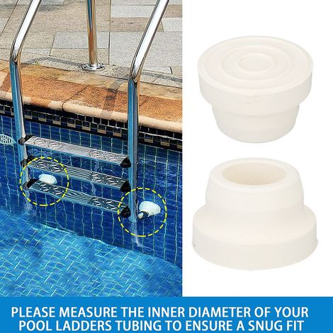 Protectores de goma para escaleras de piscina, paquete de 2, dimensiones 5,7 x 5,7 x 3,7 cm (1/5)