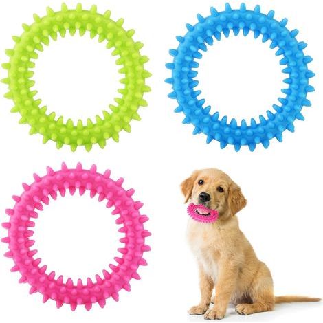 Lot de 3 Jouets à mâcher pour Chiot Anneau à 360° Nettoie Les D (1/5)