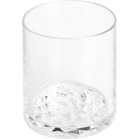 Tasse à vin ronde avec fond en forme de diamant, mug réutilisable pour thé, jus et lait, pour la maison, le bar ou les clubs (transparent) (1/5)