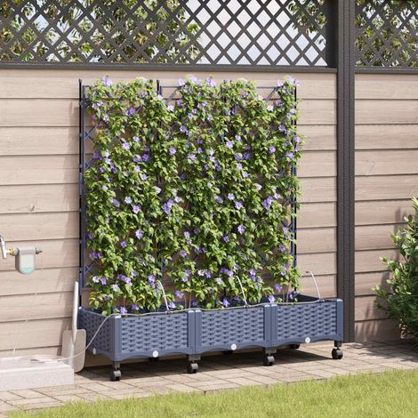 Teenpull – Garten Blumenkübel mit Bewässerung und Rädern 3 Stk. Grau PP (1/5)