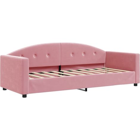 vidaXL Letto da Giorno Rosa 80x200 cm in Velluto (1/5)