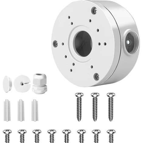 Boîte de jonction étanche pour caméra de surveillance dôme - Utilisation en extérieur - Avec gestion des câbles dissimulés - Support de montage en aluminium pour caméra (1/5)