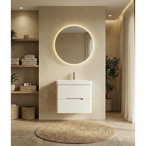 Meuble Salle de Bain FIDJI 60cm suspenduavec vasquelaqué pour salle de bain, design moderne, installation facile (1/4)
