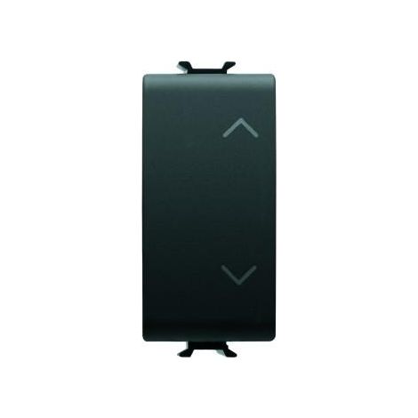 Double bouton-poussoir Gewiss Chorus verrouillé pour volet roulant noir GW12140